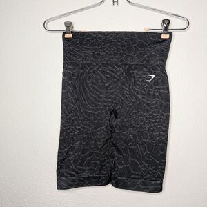 Gymshark Womens Black Abstract Pattern Adapt Animal Seamless Cycling Shorts S